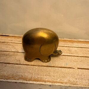 Vintage Small Brass Elephant Figurine Paperweight